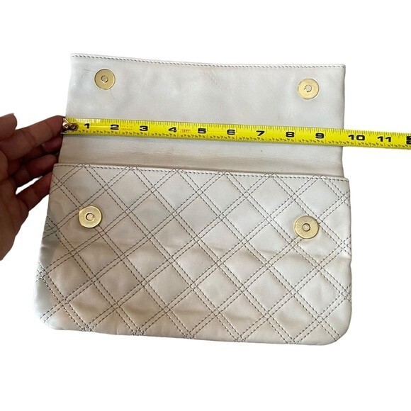 Marc Jacobs Quilted Leather Envelope Clutch Beige Cream - Picture 11 of 12